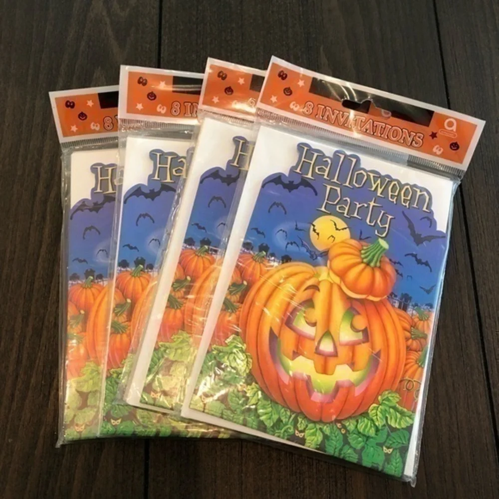 Amscan Halloween Invitations 4 Fill-In Packs NWT